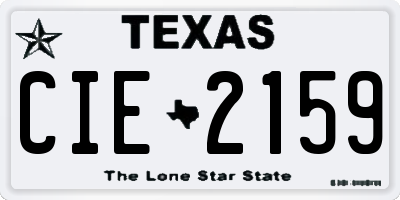 TX license plate CIE2159