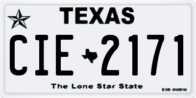 TX license plate CIE2171
