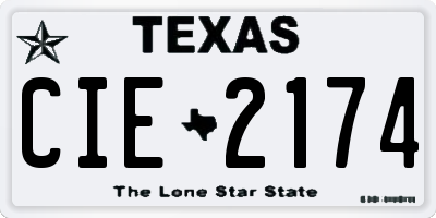 TX license plate CIE2174