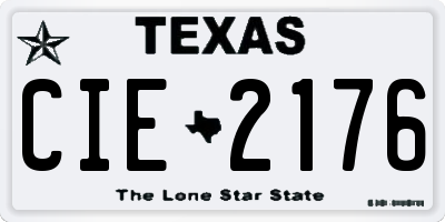 TX license plate CIE2176