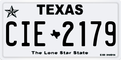 TX license plate CIE2179