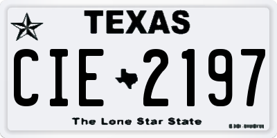 TX license plate CIE2197