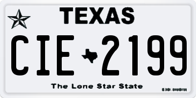TX license plate CIE2199