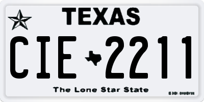 TX license plate CIE2211