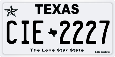 TX license plate CIE2227