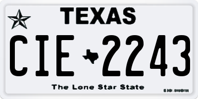 TX license plate CIE2243
