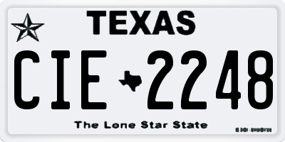 TX license plate CIE2248
