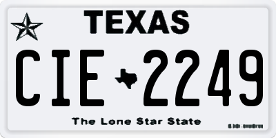 TX license plate CIE2249