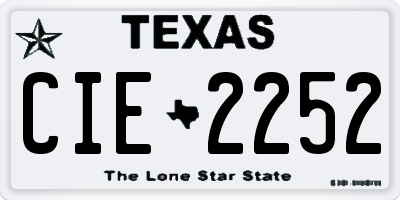 TX license plate CIE2252