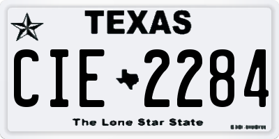 TX license plate CIE2284