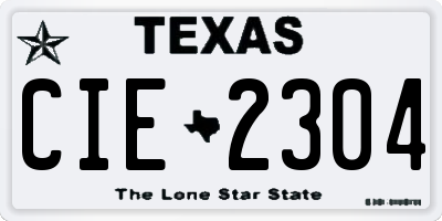TX license plate CIE2304