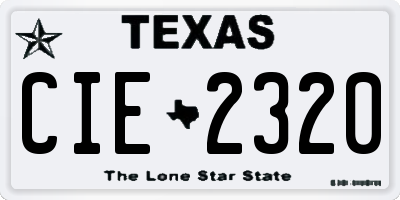 TX license plate CIE2320