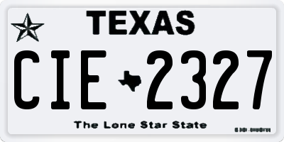 TX license plate CIE2327
