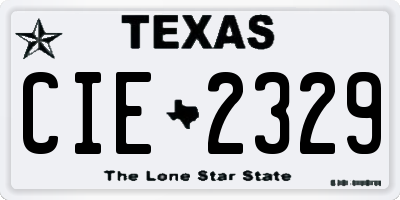 TX license plate CIE2329