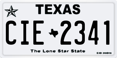TX license plate CIE2341