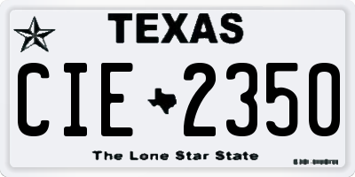 TX license plate CIE2350