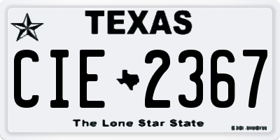 TX license plate CIE2367