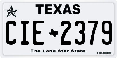 TX license plate CIE2379