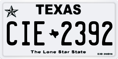 TX license plate CIE2392