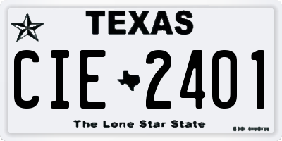 TX license plate CIE2401