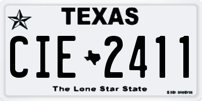 TX license plate CIE2411