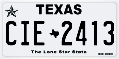 TX license plate CIE2413