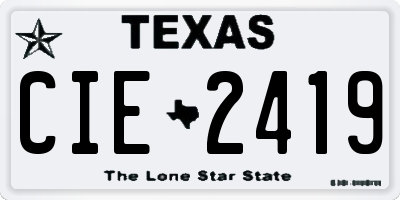 TX license plate CIE2419