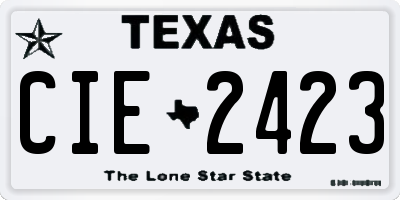 TX license plate CIE2423