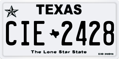 TX license plate CIE2428