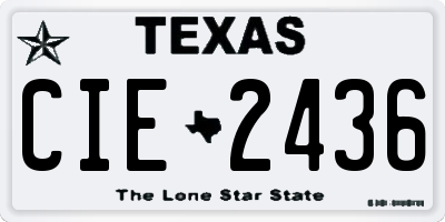 TX license plate CIE2436