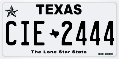 TX license plate CIE2444