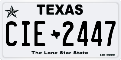TX license plate CIE2447