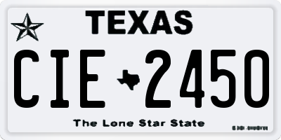 TX license plate CIE2450