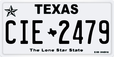 TX license plate CIE2479