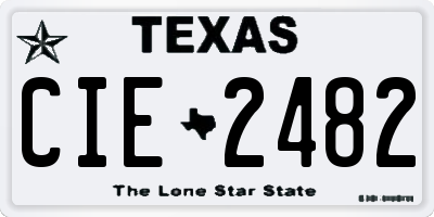 TX license plate CIE2482