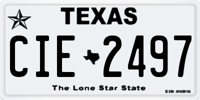 TX license plate CIE2497