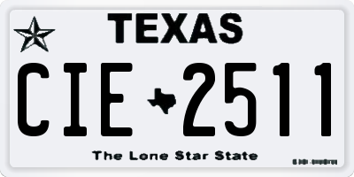TX license plate CIE2511