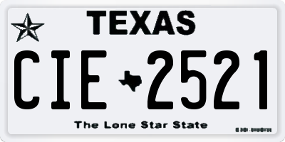 TX license plate CIE2521