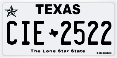 TX license plate CIE2522
