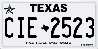 TX license plate CIE2523