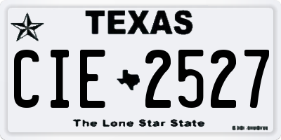 TX license plate CIE2527