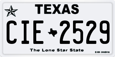 TX license plate CIE2529