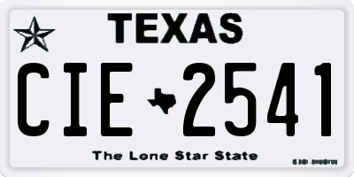 TX license plate CIE2541