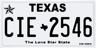 TX license plate CIE2546