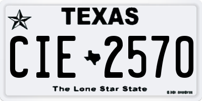 TX license plate CIE2570
