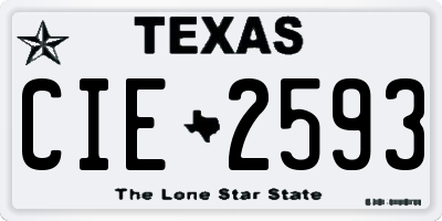 TX license plate CIE2593