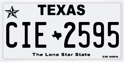 TX license plate CIE2595
