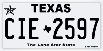 TX license plate CIE2597