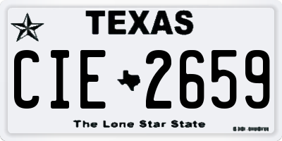 TX license plate CIE2659