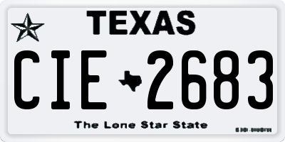 TX license plate CIE2683